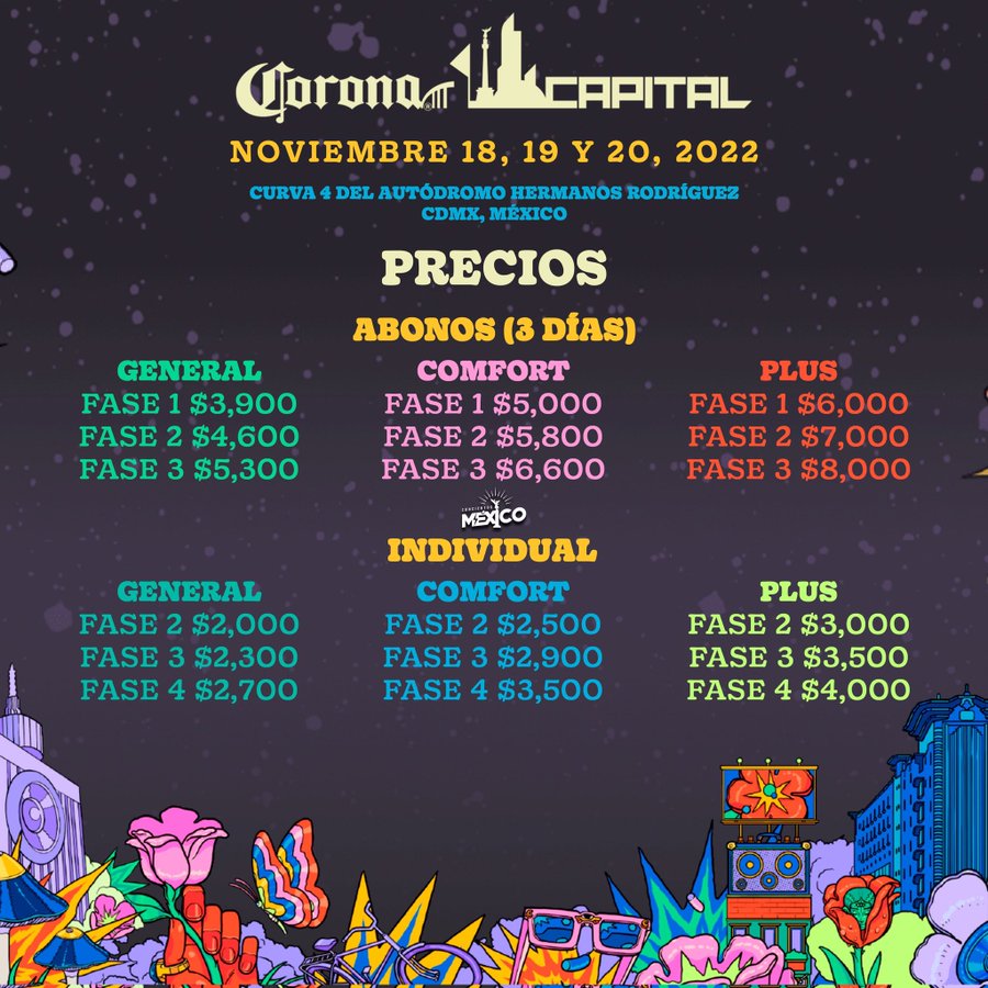 Listo el cartel oficial del festival de música de la CDMX; precios y fechas